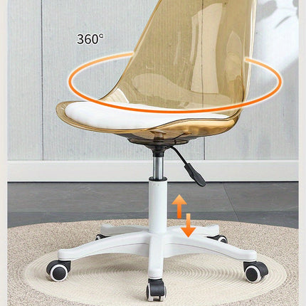 UNICORN Backrest Chair 360-Degree Rotating Office Chair Transparant Gray yellow Pink