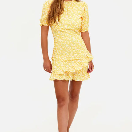 UNICORN Women's dress yellow floral xs s m l
