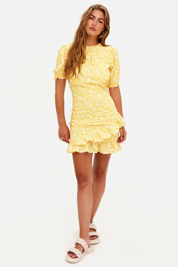 UNICORN Women's dress yellow floral xs s m l