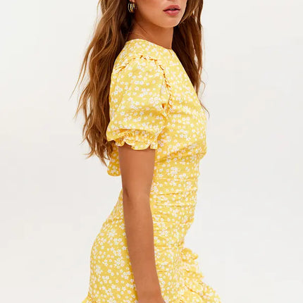 UNICORN Women's dress yellow floral xs s m l