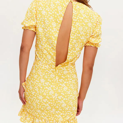 UNICORN Women's dress yellow floral xs s m l