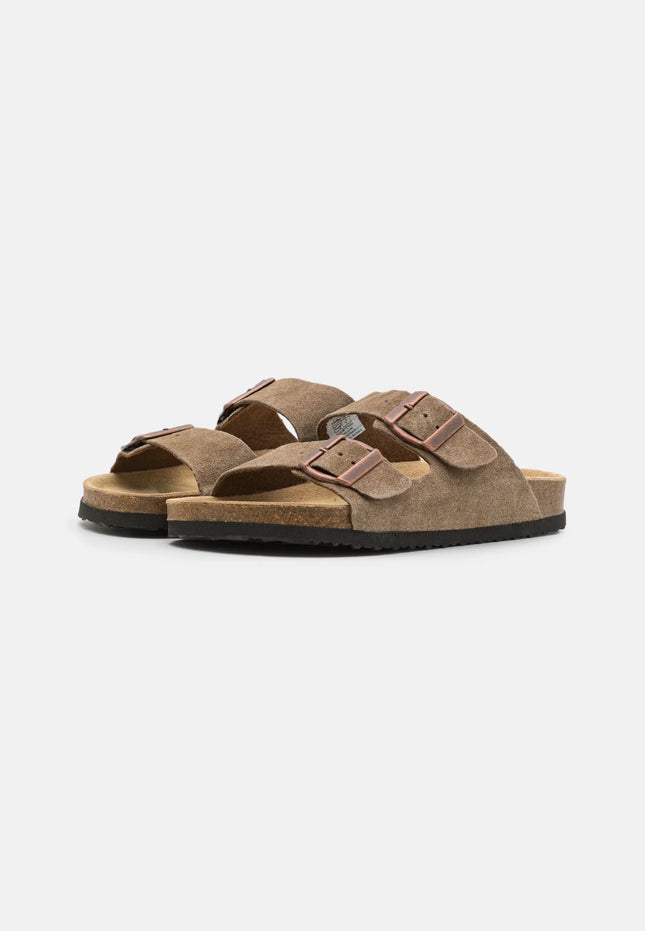 UNICORN Men's Slippers Leather Brown 38 39 40 41 42 43 44