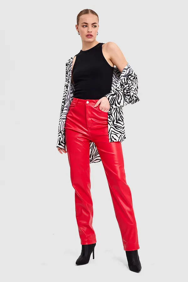 UNICORN Women's leather trousers red xs s m l