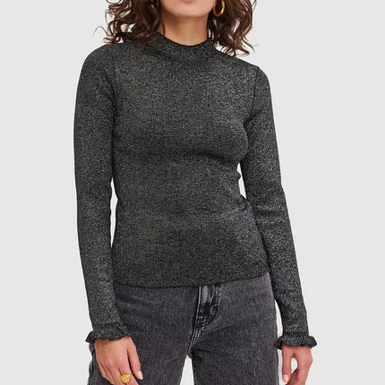 UNICORN Women's sweater turtleneck dark gray silver black xs s m l