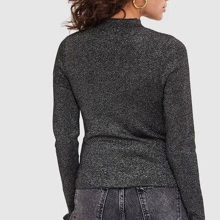 UNICORN Women's sweater turtleneck dark gray silver black xs s m l