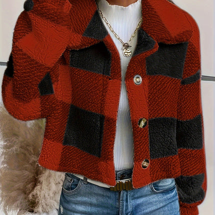 UNICORN Teddy Coat, Casual Button Front Long Sleeve Winter Warm Outerwear xs s m l xl xxl