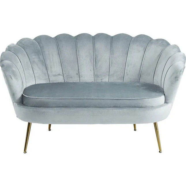 UNICORN Two-seater sofa in light blue-green velvet, width 137 cm, height 78 cm
