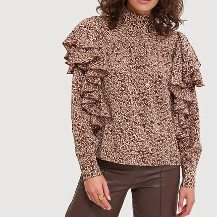 UNICORN Women's blouse black brown black white black orange