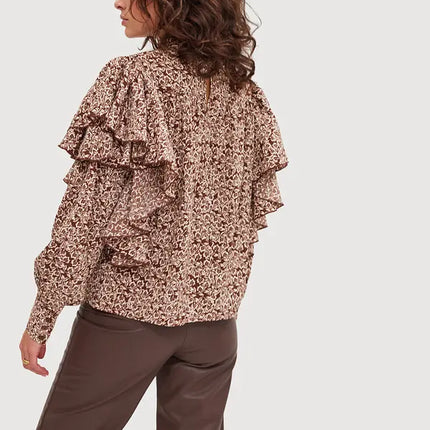 UNICORN Women's blouse black brown black white black orange