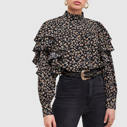 UNICORN Women's blouse black brown black white black orange