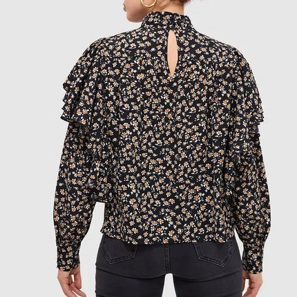 UNICORN Women's blouse black brown black white black orange