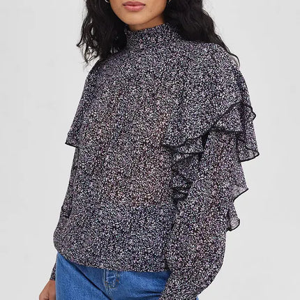 UNICORN Women's blouse black brown black white black orange