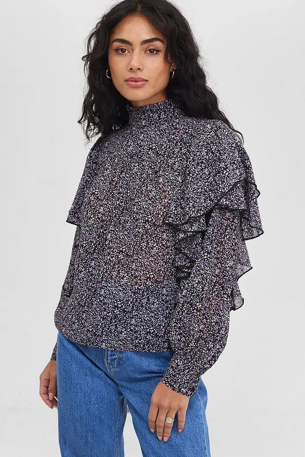 UNICORN Women's blouse black brown black white black orange