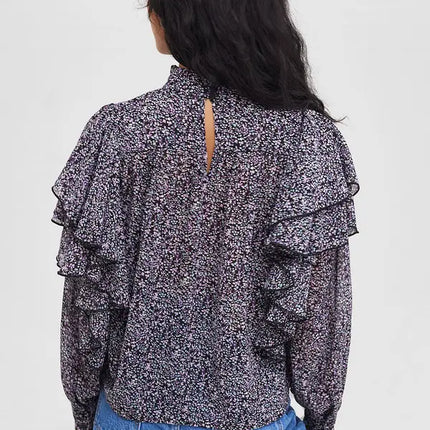 UNICORN Women's blouse black brown black white black orange