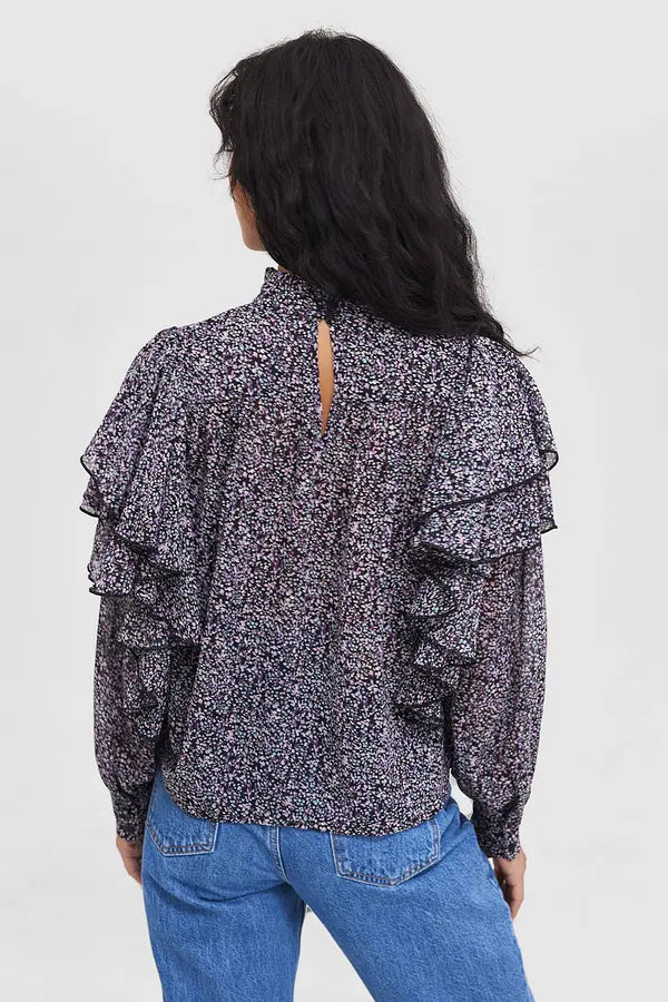 UNICORN Women's blouse black brown black white black orange