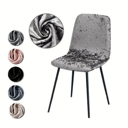 UNICORN Set of 6 Velvet Chair Covers with Elastic for Short Back Chairs different colors