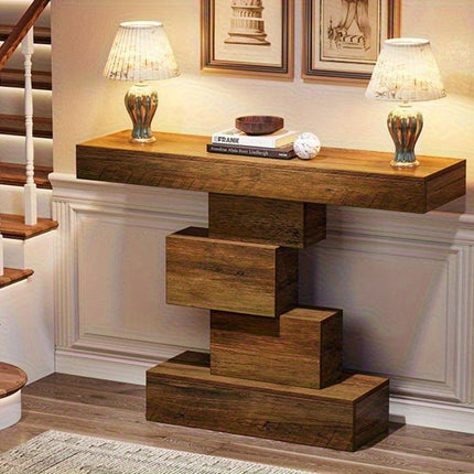 UNICORN 107.95cm Farmhouse Console Table Light Brown
