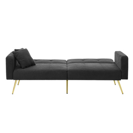 UNICORN Modern minimalist sofa bed size: 175*64*72 cm angle adjustable gold bed legs sofa with cushions side storage pockets