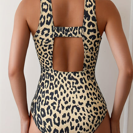 UNICORN One-Piece Swimsuit with Leopard Print, Open Back s m l xl xxl
