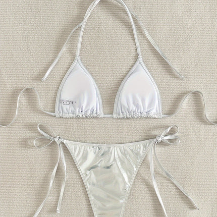 UNICORN Glossy Sexy Women's Triangle Bikini with Tie-Back Halter Neck s m l xl xxl