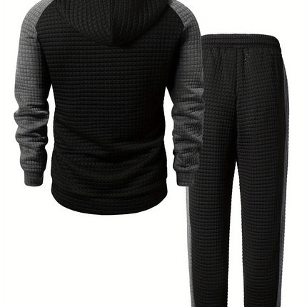 UNICORN Men's Black-Gray  Sweatshirt Sport Jacket, Top and Pants 2pcs Set