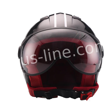 Scooter bromfiets zomerhelm jet helm vito moda notte roof boxer maten xs s m l xl xxl | Scooterhelm