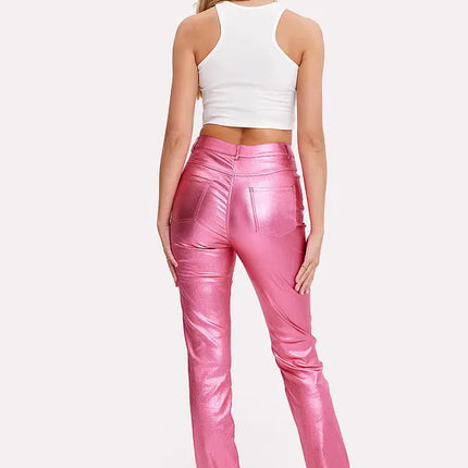 UNICORN Women's trousers glossy pink xs s m l xl