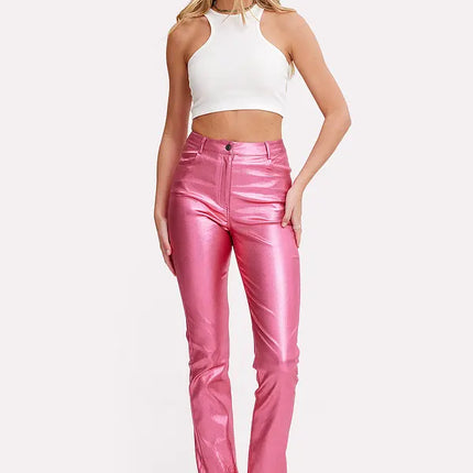 UNICORN Women's trousers glossy pink xs s m l xl