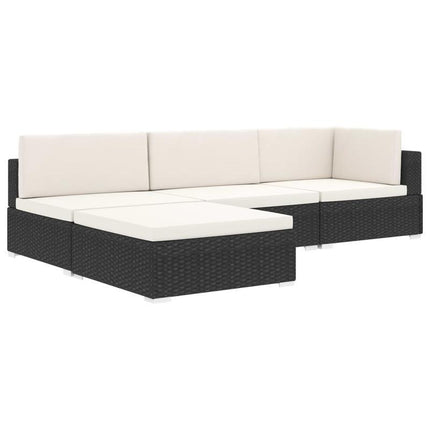 UNICORN Corner sofa 1 pc with cushions poly rattan black