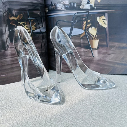 UNICORN Transparent Acrylic High Heel Figurines transparent white