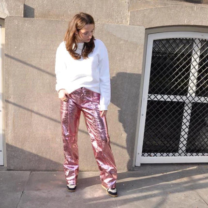 UNICORN Women's trousers metallic pink m s