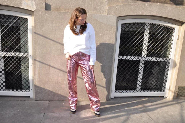 UNICORN Women's trousers metallic pink m s
