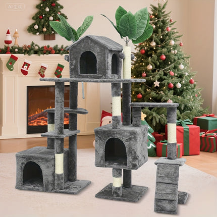 UNICORN 149.86 cm Tall Cat Tree Tower with Scratching Post Gray