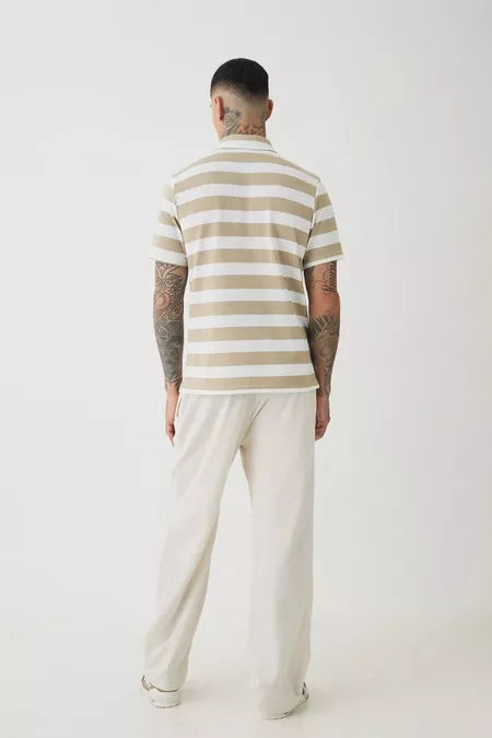 UNICORN Men's polo shirt tall striped polo with texture S M XL