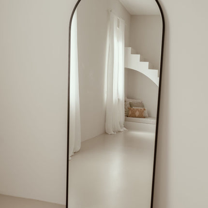 Grote Staande Spiegel Ovaal 180x70 Zwart