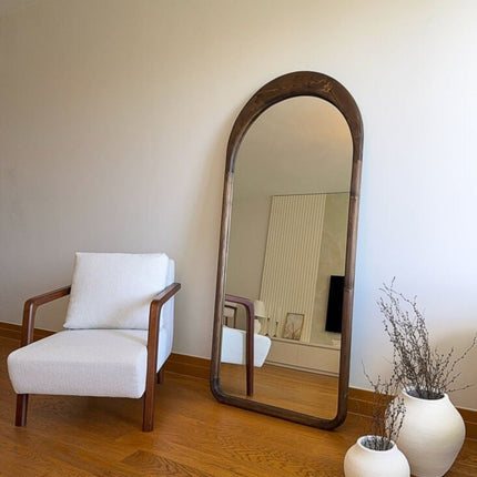 Lyska - Ovale Houten Spiegel 180x80 cm