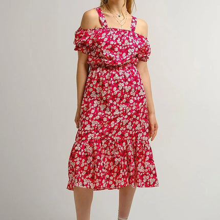 UNICORN Women's dress floral print pink orange grey green light grey blue brown white s m l