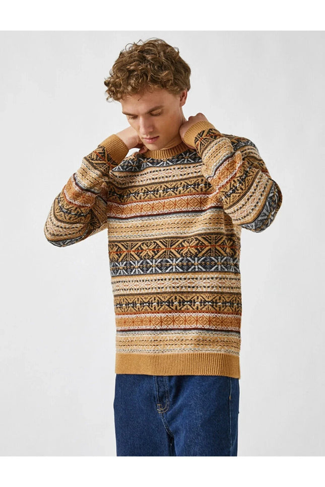 UNICORN Men's sweater motif caramel brown s m l xl xxl