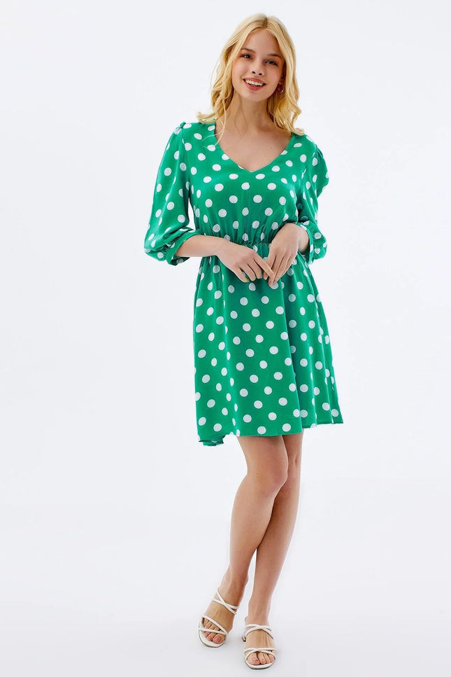 UNICORN Women's polka dot dress green black s m l xl
