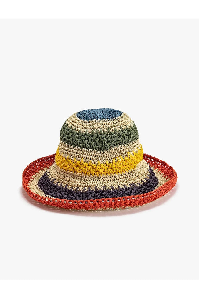 UNICORN Women's hat straw beige yellow green one size
