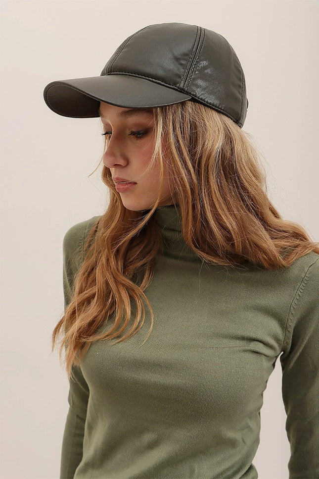 UNICORN Ladies' leather cap green dark green brown