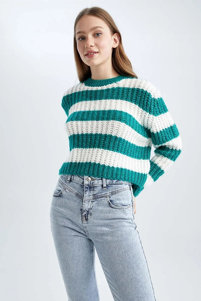 UNICORN Women's sweater green striped xxs xs s m l xl xxl xxxl