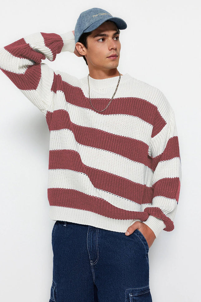 UNICORN Men's knitted sweater striped green brown black blue red s m l xl