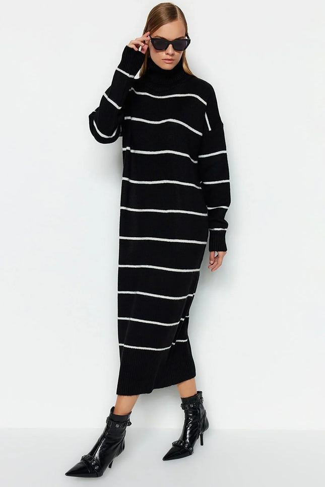 UNICORN Women's dress striped black white xs s m l xl