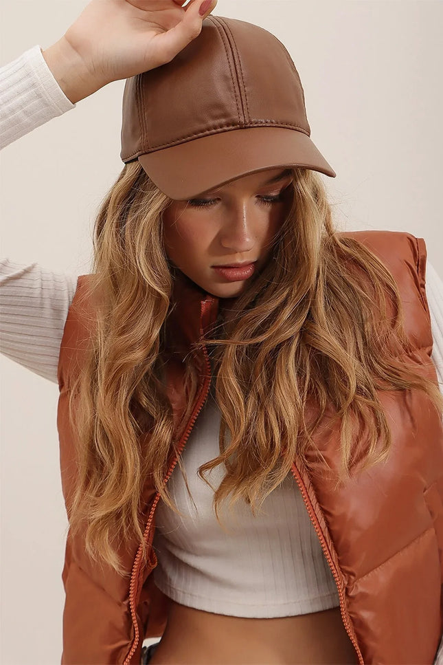 UNICORN Ladies' leather cap green dark green brown