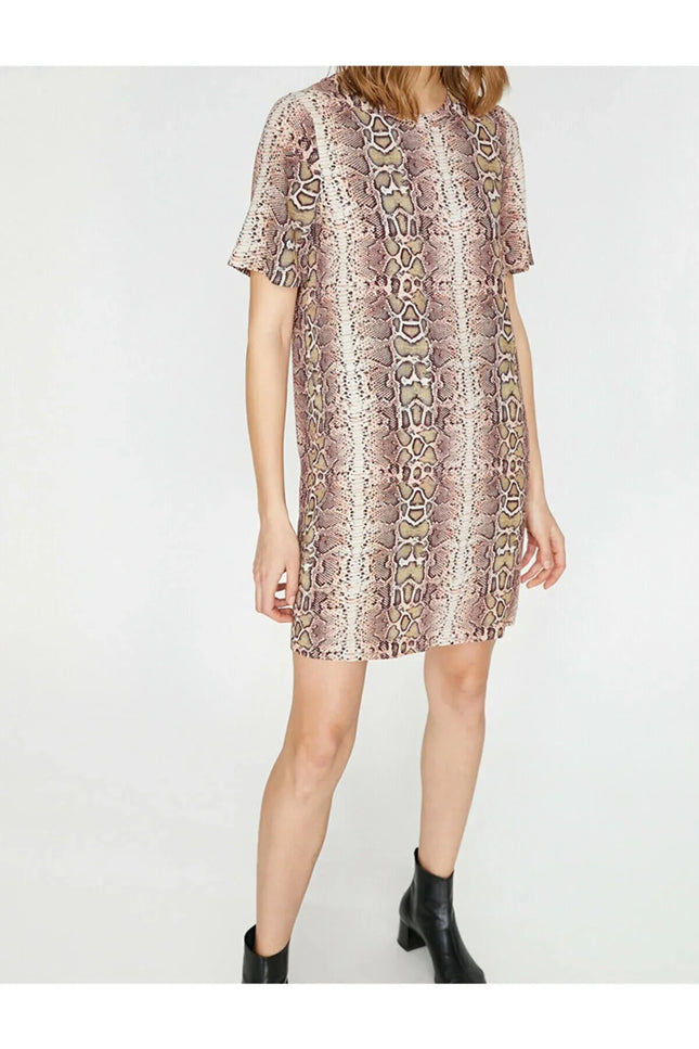 UNICORN Women's dress snake print cream brown xs s m l xl