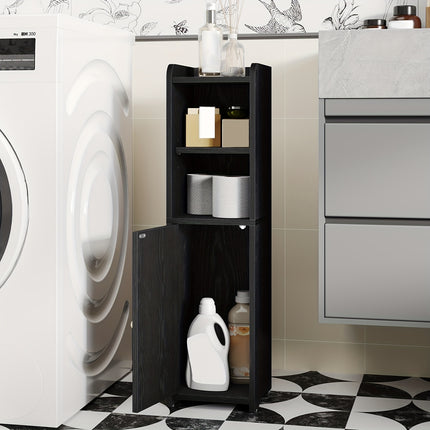 UNICORN Bathroom Cabinet, Toilet Cabinet with Doors Black