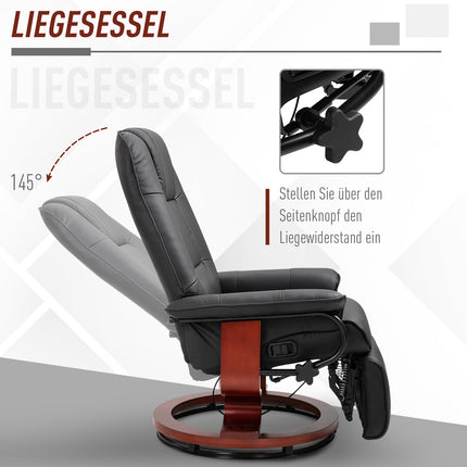 UNICORN Swivel Recliner with Reclining Function Black