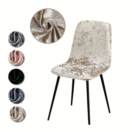 UNICORN Set of 6 Velvet Chair Covers with Elastic for Short Back Chairs different colors