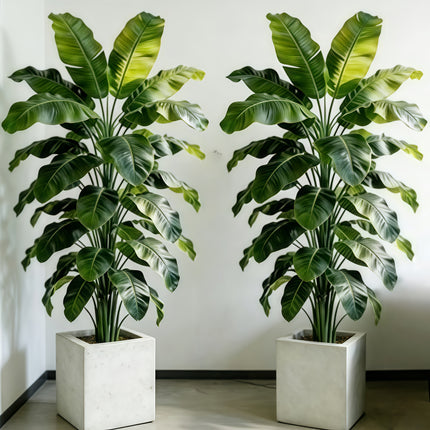 UNICORN Two 53.54-inch Large Artificial Plants Lush Green Leaves